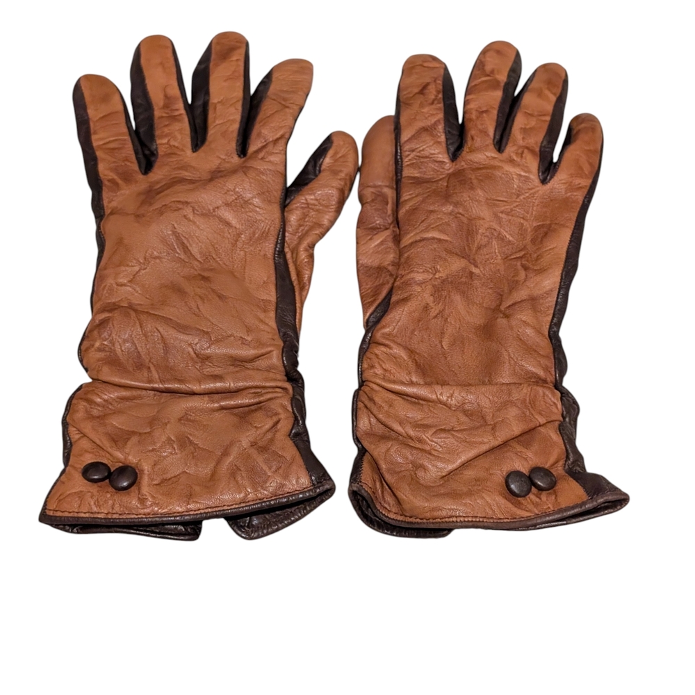 Anthropologie STCN Madrid Leather Merino Wool Gloves
